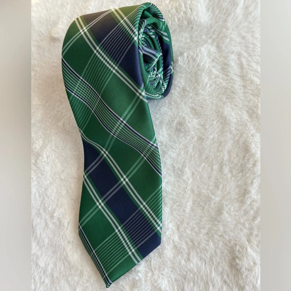 Classic Tommy Hilfiger Tie - Emerald & Navy Plaid, Men’s Formal